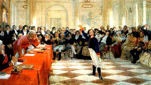 Ilya Repin Pushkin Reciting His Poem Before Old Derzhavin